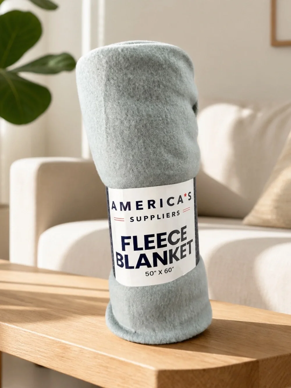 America’s Suppliers Gray Fleece Blanket 50x60 Soft Throw NEW